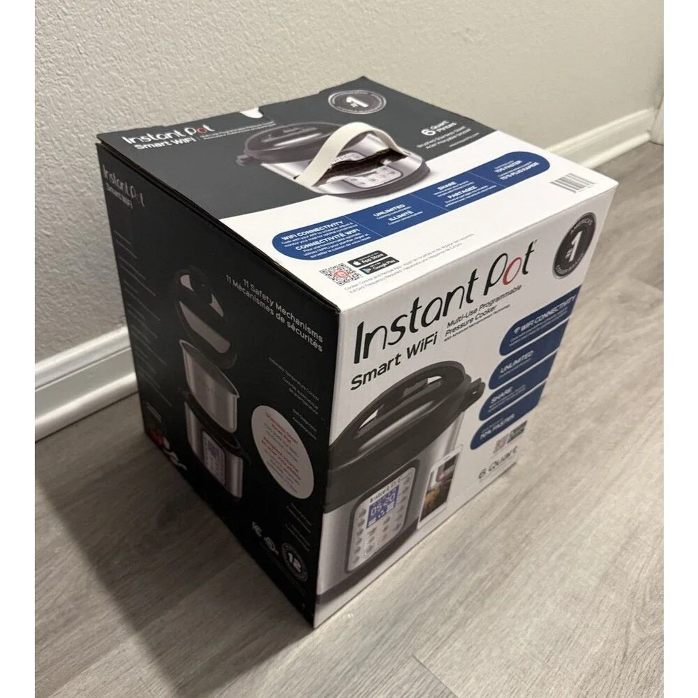 instant pot with smart Wi-Fi 6 Quart Electric Pressure Silver Open Box